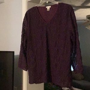Purple (eggplant) V-Neck pullover XL